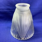 Antique Art Deco Frosted   Clear Fan Motif Glass Lamp Shade 5 1 4  Tall       38