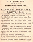 Advertising  2-sided 1893 E r  Howland Walton Ny To Binghamton Ny Sc  231