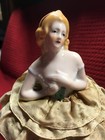 Vintage Nice Quality 5 5  Porcelain Hatpin stickpin Holder-half Doll Pin Cushion