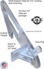 Shelf Support Clips Locking 5mm Peg  choose Your 1 2 Thick Shelf  Clear 