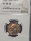  1929 Lundy 1 2 Puffin Km-xtn1 Ngc Ms-65 Rb  toned 