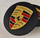 4 Porsche Oem Center Hub Caps Concave 76mm Gloss Black 911 Macan  cayenne 