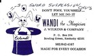 Wandi The Magician Business Card From Bowling Green  Ky  J  Wilkins   Company