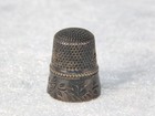 Antique Victorian Repousse Anchor Brand Bird Flowers Sterling Silver Thimble  8