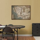Middle Earth Map Canvas Wall Art  Vintage Style Fantasy Poster  Antique Toned   