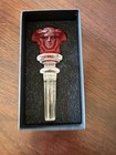 New In Box  Versace Rosenthal Crystal Medusa Head Red Bottle Stopper  Austria