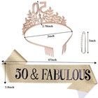 50   Fabulous Birthday Crown And Sash Kit- 50th Birthday Gifts For Women 50th   