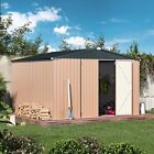 Outdoor Metal Storage Shed Utility Tool Storage W lockable Door For Garden Patio