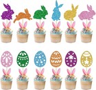 24 Pack Easter Cupcake Toppers Bunny Cupcake Picks Festive Party Decoration F   