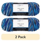 2 Pack Mainstays Medium Acrylic Blue Blend Yarn 5 Oz 285 Yards Knit Crochet  New