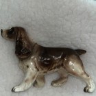 Vintage Ceramic Porcelain Springer Spaniel Figurine Statue Brown White Nameplate