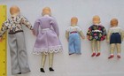 Vtg Dollhouse Doll Family Caco Thread Wrapped Limbs Bendy-mom Dad Girl   2 Boys