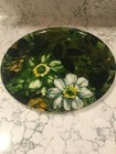 Round Mcm Fiberglass Floral Tray Mid-century Platter Large 14  Vintage Unique