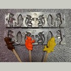 Russian Vintage Ussr Cast Iron Candy Lollipop Mold Form Little Bear Fish Squirre