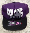 Vintage Polaris Racing Snapback Hat One Size Snowmobiles Embroidered Cap Blue