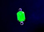 Uranium Glass Connector Vintage Green Octagon 2-loop Link Brass