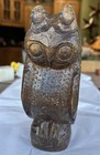 Vintage Hand Carved Wooden Owl Figurine Rustic Folk Art Wood Sculpture 8   