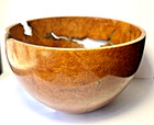 Spectacular Tim Carter Hand Turned   Crafted Turquoise Malachite Inlay Burl Bowl