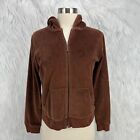Juicy Couture Vtg Y2k Brown Velour Full Zip Hoodie Jacket Kids Girls Xl Flaws