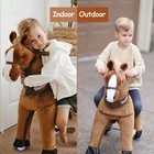 Wonderides Ride On Brown Horse Pony Toy With Glowing Wheel For Kids 3-4 M345 New
