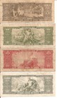 Brazil Vintage Lot Of 4 Different  Cruzeiros  5 10 20 500 - Circulated 1960s
