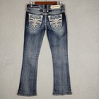 Rock Revival Ligeia Boot Cut Jeans Women s Size 29 Rhinestone Embellished Denim