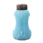 Victorian Era Eapg Dithridge  52 Double Fan Blue Glass Single Salt Shaker 3 1 2 