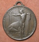 1915 Panama Pacific Expo Medal  Winged Nude Mercury Opening The Canal Gates