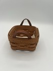      Longaberger 1991 Sweet Basil Basket     Leather Handles     Vintage   Rare