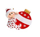 Personalized Baby s First Christmas Ornament     Baby Holding Red Ornament