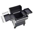 Professional Rolling Aluminum Makeup Train Case Salon Cosmetic Trolley Organizer