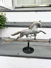 Trotting Horse Cast Metal On Rod Decor Piece Western Weathervane