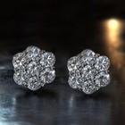 Moissanite Flower Cluster Stud Earrings Men Women 7 5mm 925 Sterling Silver