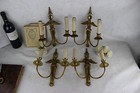Set 4 French Vtg Wall Lights Sconces Eagle Arrow Empire Design 1950 s Brass 