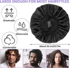 Silk Bonnet For Men  Satin Elastic Band Sleep Cap Soft Black 