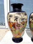 Pair Large Antique Japanese Satsuma Kinkozan Vases 46 Cm Tall