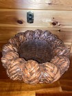 Vintage Large Oval Woven Wooden Primitive Laundry Basket Hand Made 26x22x13