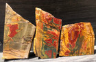 3 X Cherry Creek Red Creek Jasper Slab Lot  Agate Lapidary Rough Slab Cabbing
