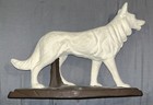 Vintage Ceramic German Shepherd Sculpture 12x8 Inches
