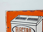 Vintage Electro Batteries Dealer Display Porcelain N Enamel Metal Sign 10  X 5 