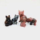 Cat elephant Statue Miniature Carved Animal Figurine Home Decor Stone marble