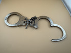 Vintage Collectible Peerless Model 801 Hinged Nickel Handcuffs