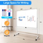 Double-sided Mobile Whiteboard With Stand 60 X 48 In Adjustable Dry Erase Board
