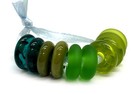Green Color Handmade Lampwork Glass Beads Murano Tamara Yarilo Brand 10 Pcs