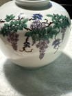 Vintage Chinese Porcelain Vase     Hand-painted Wisteria Blossoms     