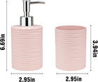 Bathroom Accessories Set  2-piece Pink Soap Dispenser   Toothbrush Holder With R