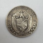 1930 Panama Spanish Conquistador Hero Antique Old Silver 1 2 Balboa Coin I101242