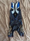 Speedo Triathlon Ironman Suit Mens Large Black Blue Gold Sleeveless Photon Nwot