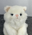 Russ Berrie White Cat Plush 14  Stuffed Animal Blue Eyes Vintage
