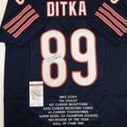 Autographed signed Mike Ditka Chicago Blue Stat Jersey Jsa Coa Auto